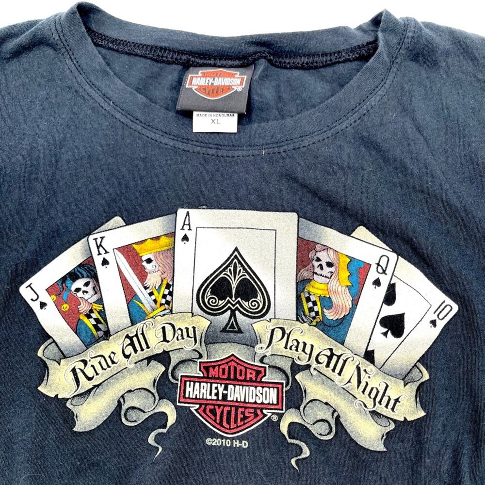 HARLEY DAVIDSON LAS VEGAS RIDE ALL DAY - PLAY ALL DAY POKER 2010 women's SIZE XL